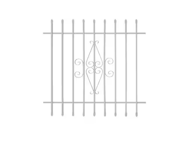 42 In. X 42 In. Spear Point 9-Bar Security Bar Window Guard, White gallery
