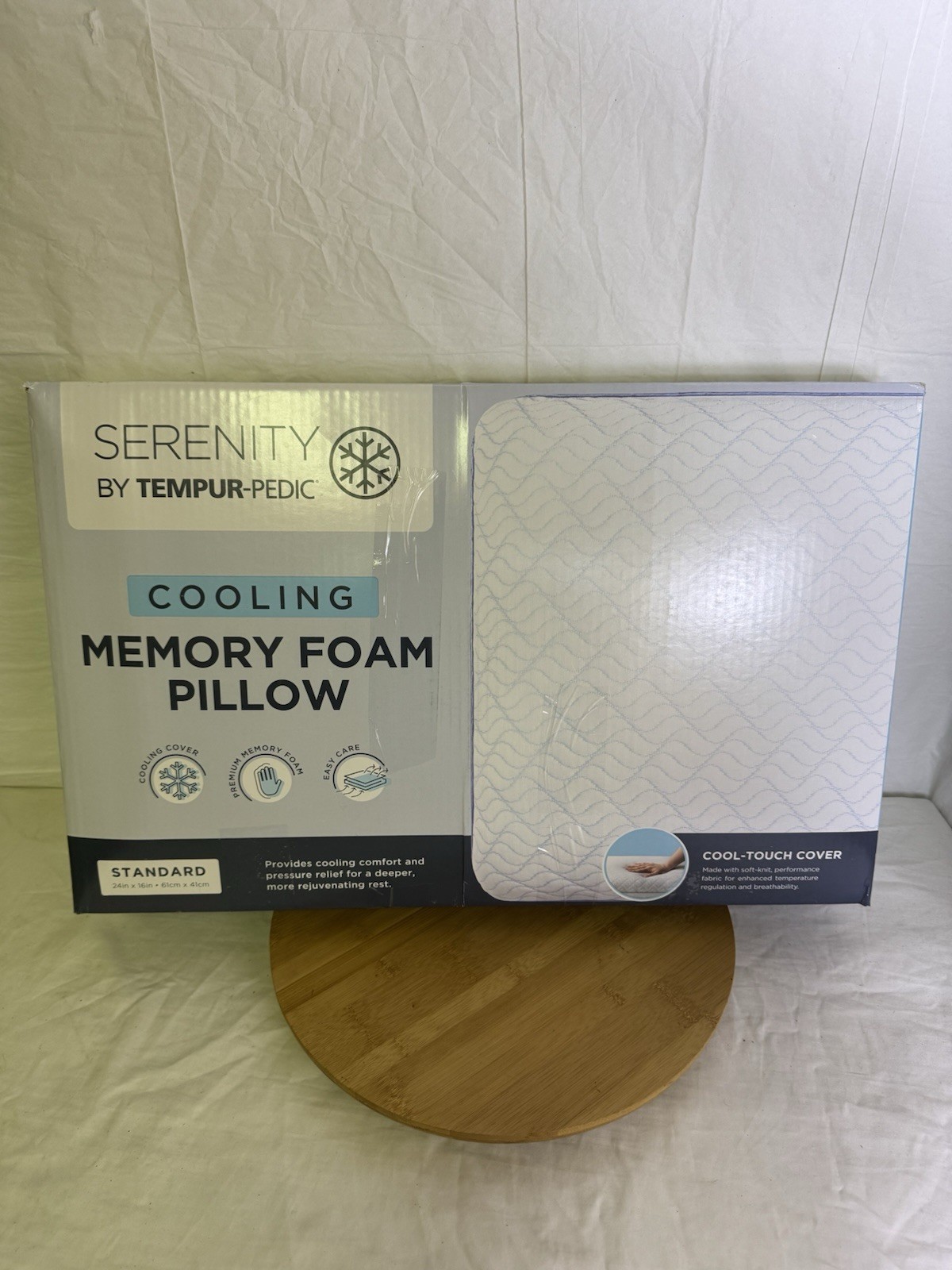 Serenity by Tempur-Pedic Cooling Memory Foam Pillow Standard 24x16 New gallery