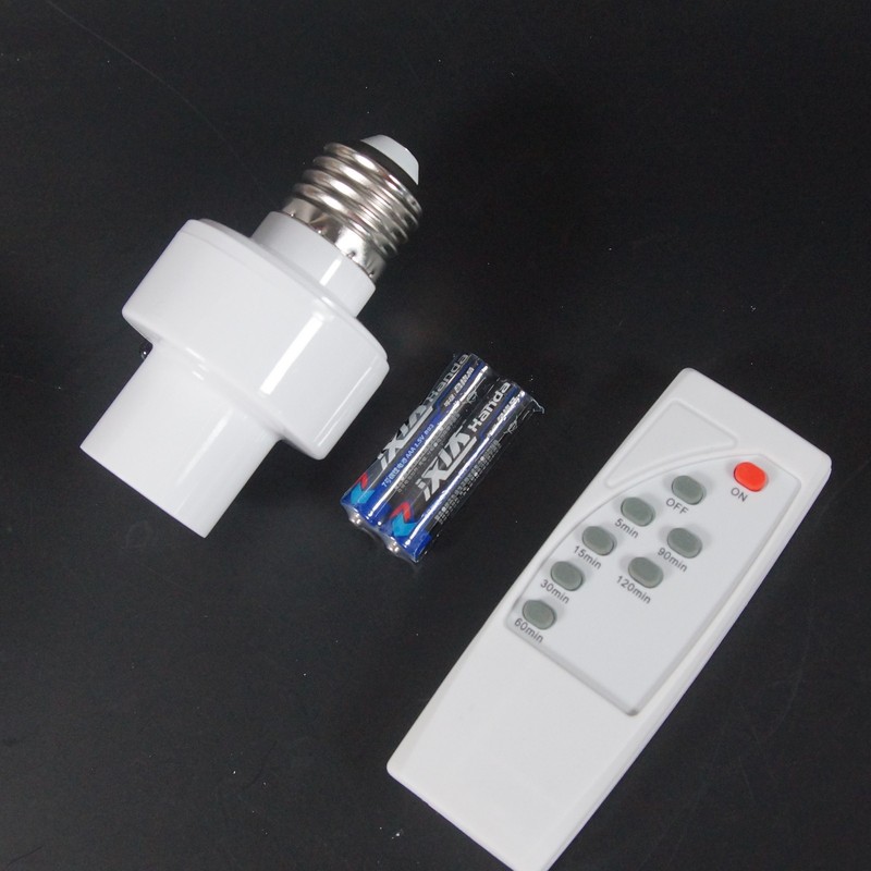 2x Wireless Remote Control Light Lamp E27 Screw Bulb Base Holder Cap Socket gallery