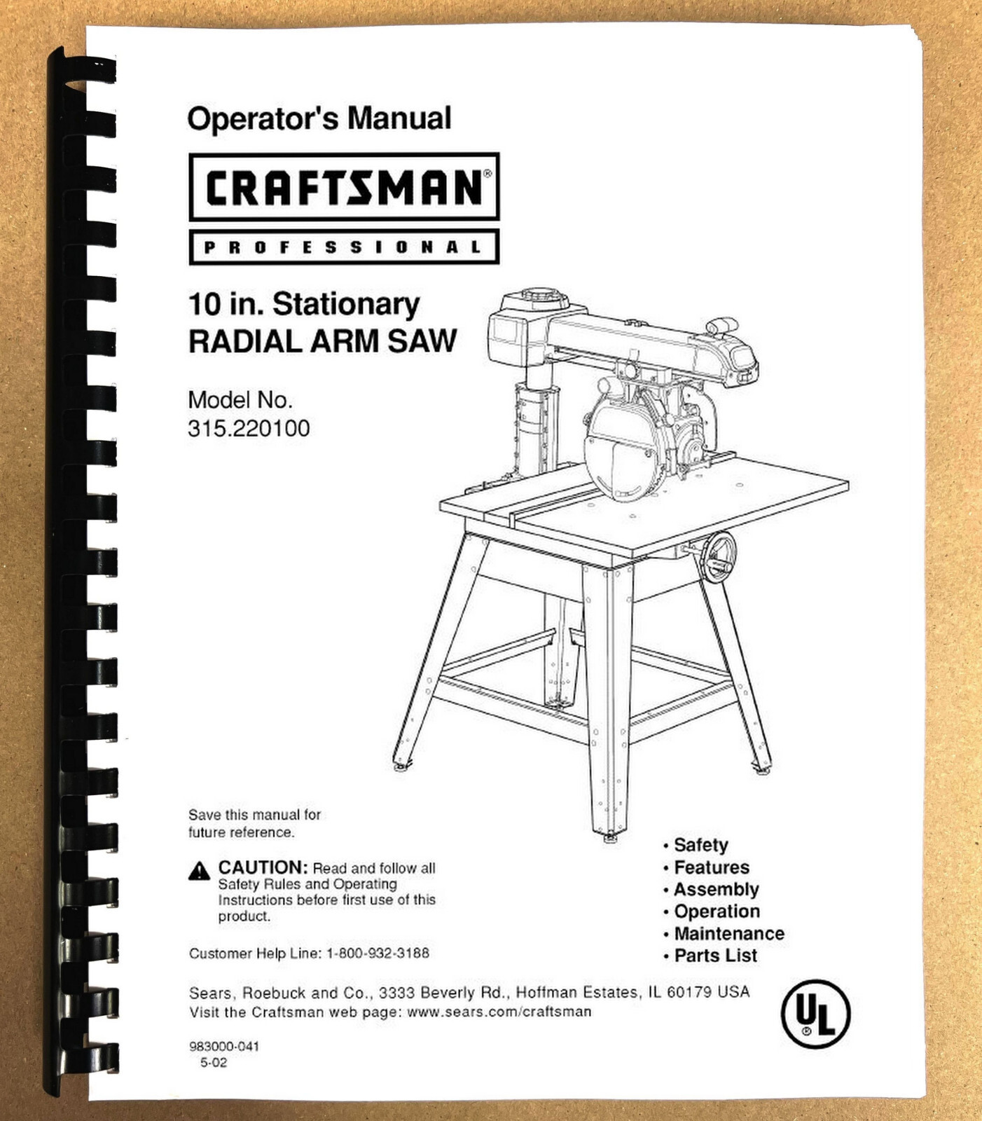 Owners Instruction Manual Fits Craftsman 315.220100 Radial Arm Saw gallery