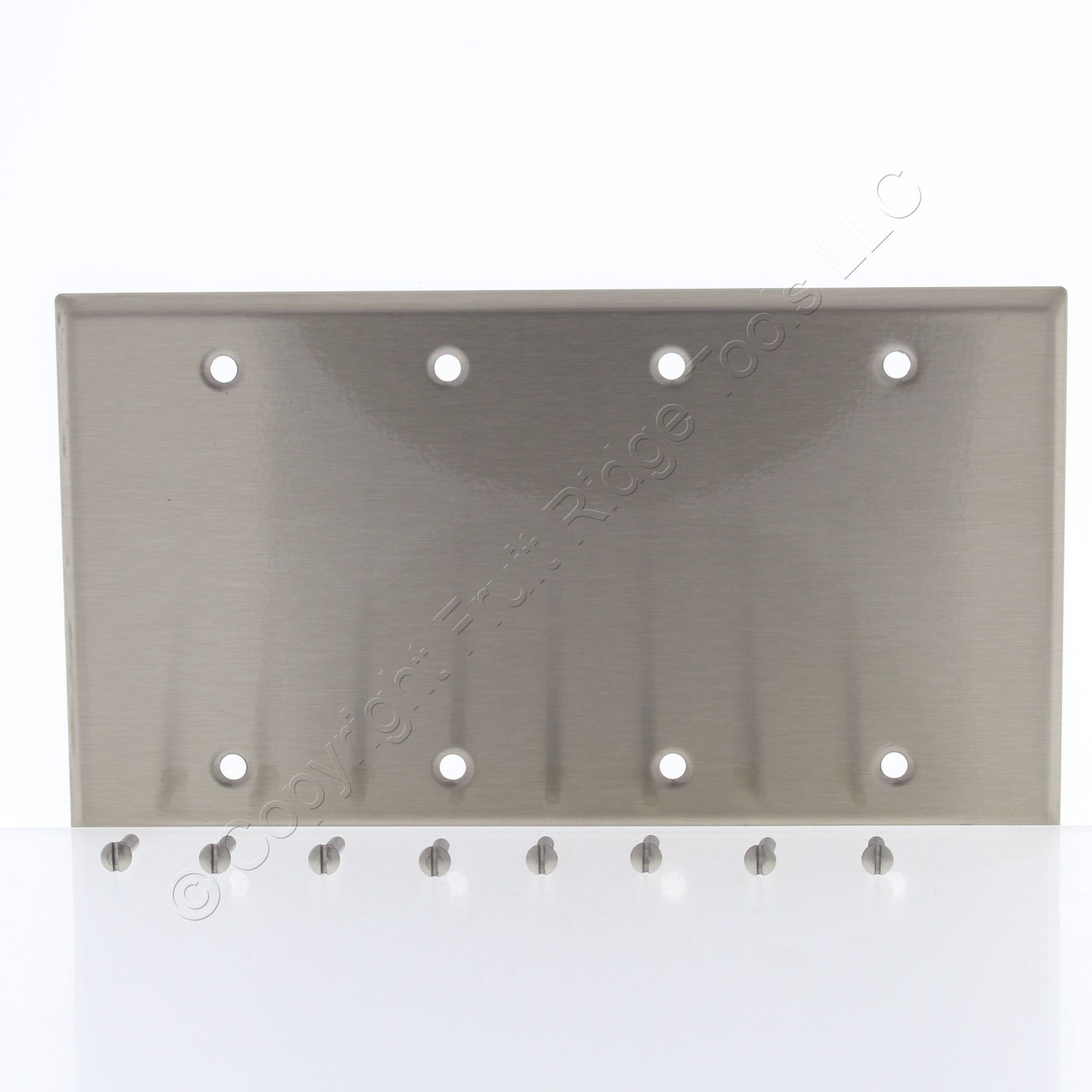 Cooper AH93154AM Antimicrobial Stainless Steel 4-Gang Blank Cover Wallplate gallery