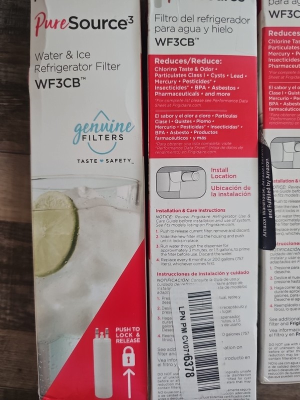 3 PACK Frigdaire WF3CB PureSource 3 Refrigerator Water Filter New Not Issued gallery