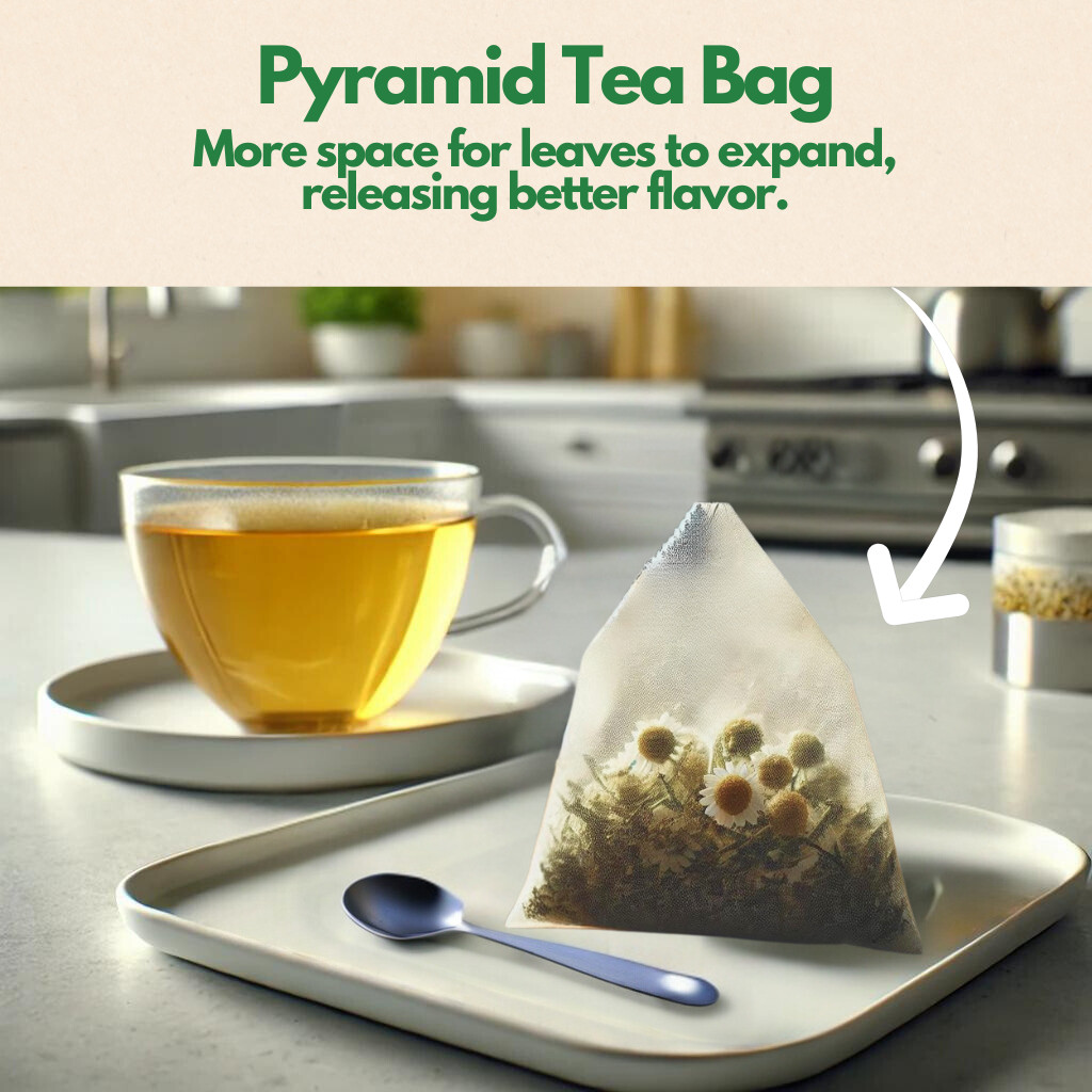 Organic Chamomile Tea Bags - 100 Count (Plant-Based Pyramid Tea Bags) gallery
