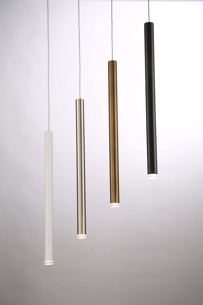 3W 1 LED Medium Pendant - 1 Inches Wide by 24 Inches High-Black Finish - gallery