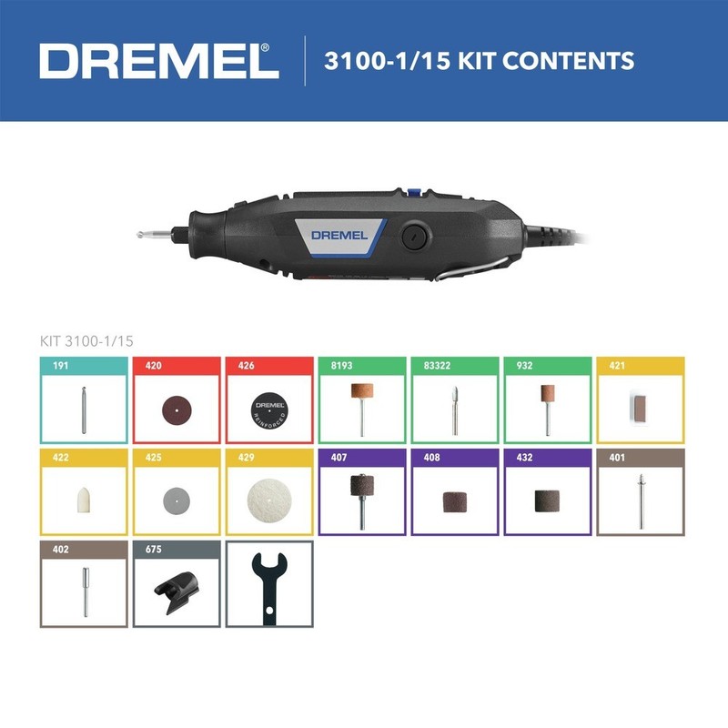 Dremel 3100-DR-RT 1.2A Variable Speed Corded Rotary Tool Certified Refurbished gallery