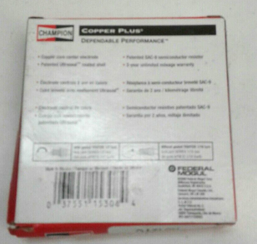 Champion 71G RC12YC Copper Plus SAC-9 Semiconductor Resistor Spark Plugs 4pk gallery