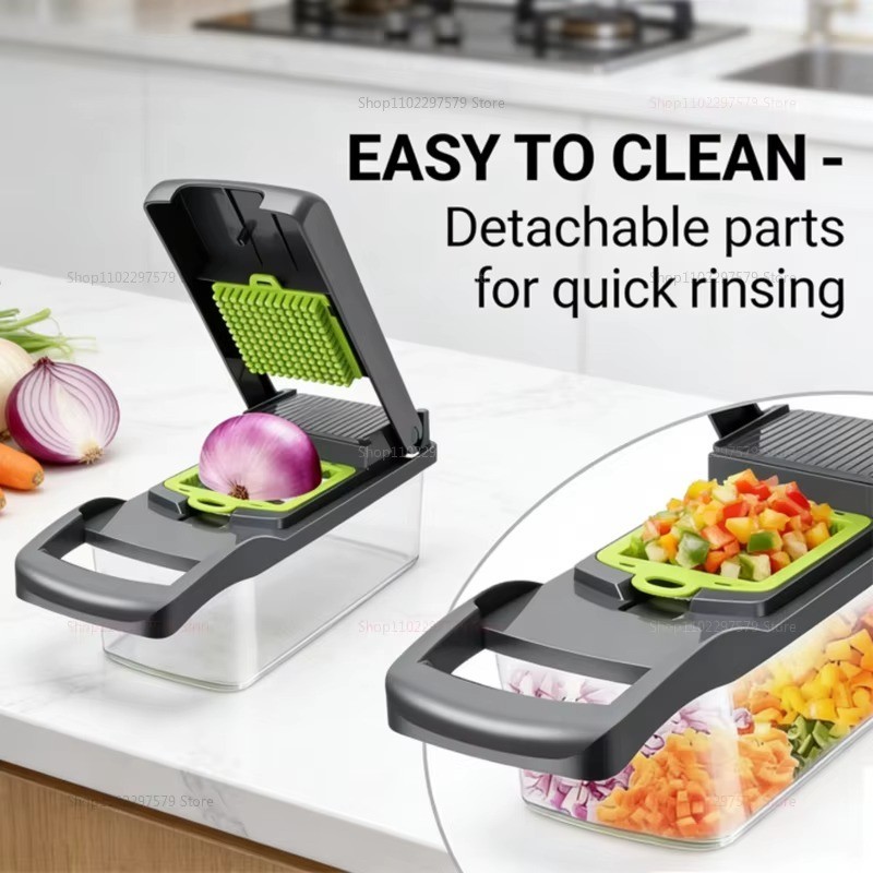Vegetable Chopper Slicer Dicer Stainless Blades Food Cutter 30cm/12in gallery