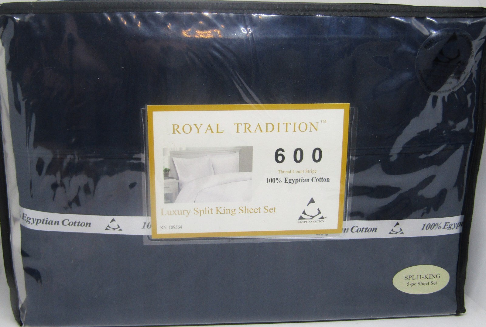 Royal Tradition 600 Thread Count 100% Egyptian Cotton Spilt-King Sheet Set. gallery