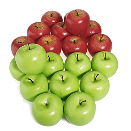 6Pcs Artificial Apples Fake Simulation Fruit Kitchen Party Wedding Home Decor US