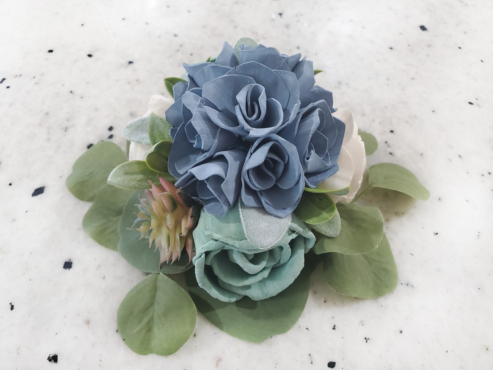 Dusty Blue Cake Topper Sage Succulent Wedding Artificial Shower Sola Wood Decor gallery