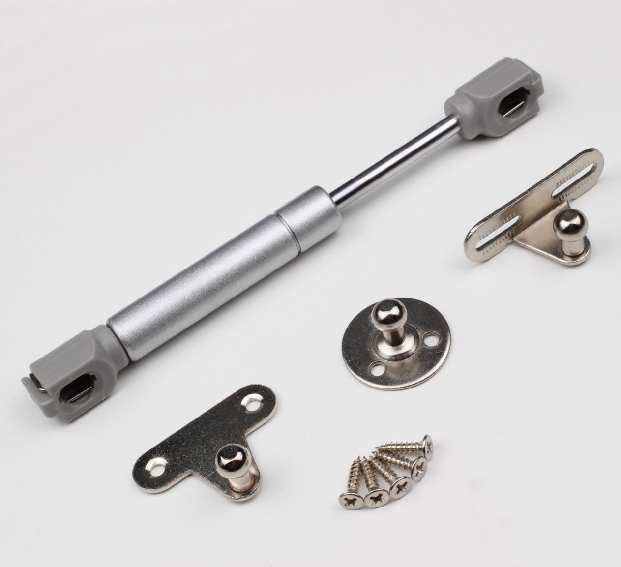 MINI (17CM) Gasfeder Gasdruckfeder Kompressionsfeder Klappenbeschlag SILBER gallery