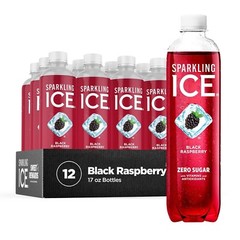 Sparkling ICE Black Raspberry Water Zero Sugar Vitamins Antioxidants 12 Pack