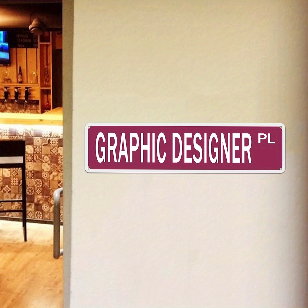 Rustic "GRAPHIC DESIGNER PL" Sign Burgundy Vintage Style Wall Art for Home gallery