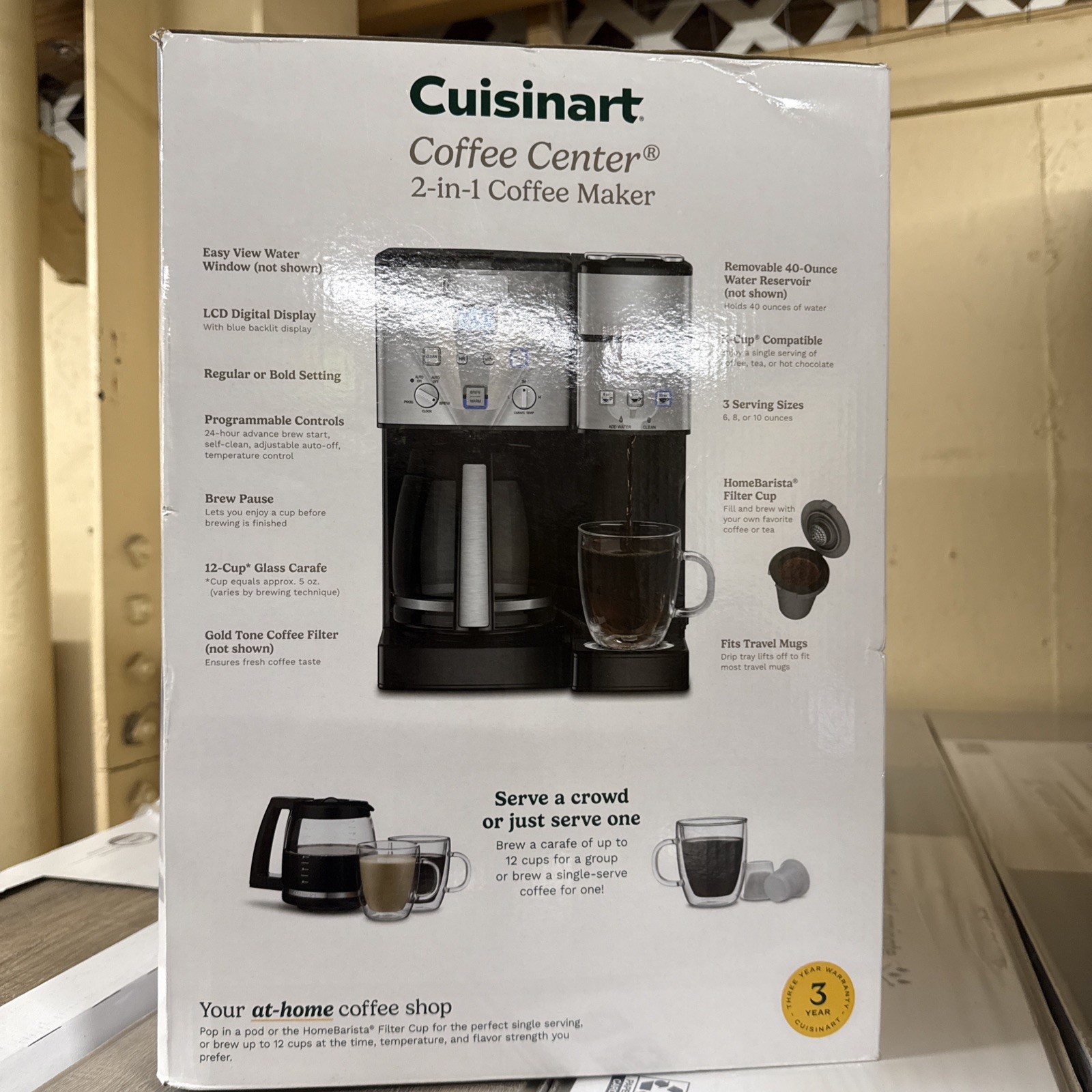 Cuisinart SS-15 2-in-1 Center Combo Brewer 12 Cup Coffee Maker Stainless Steel gallery