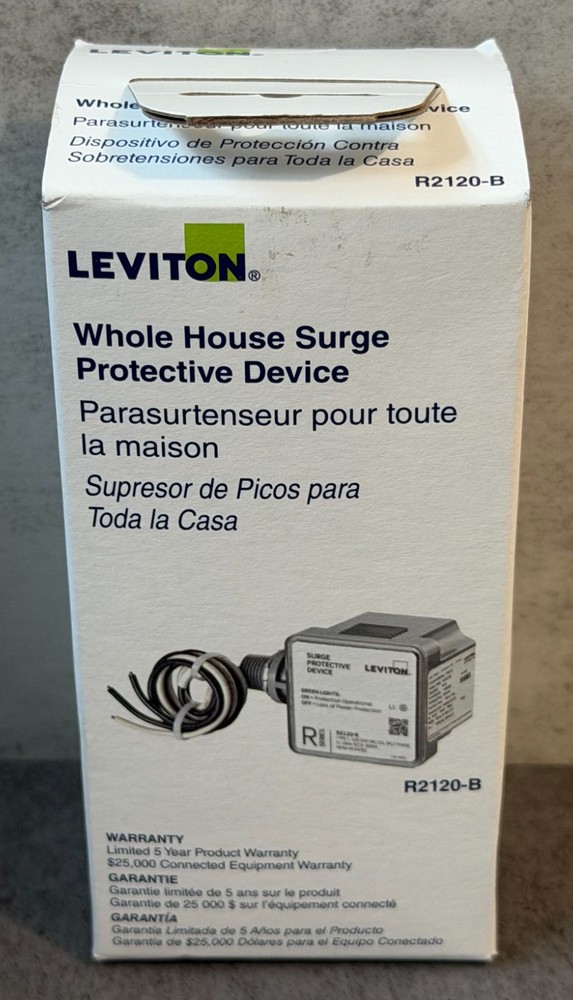 Leviton Type 1 Surge Protective Panel, 120/240 VAC, 200 Amp, Split Phase, 36kA
