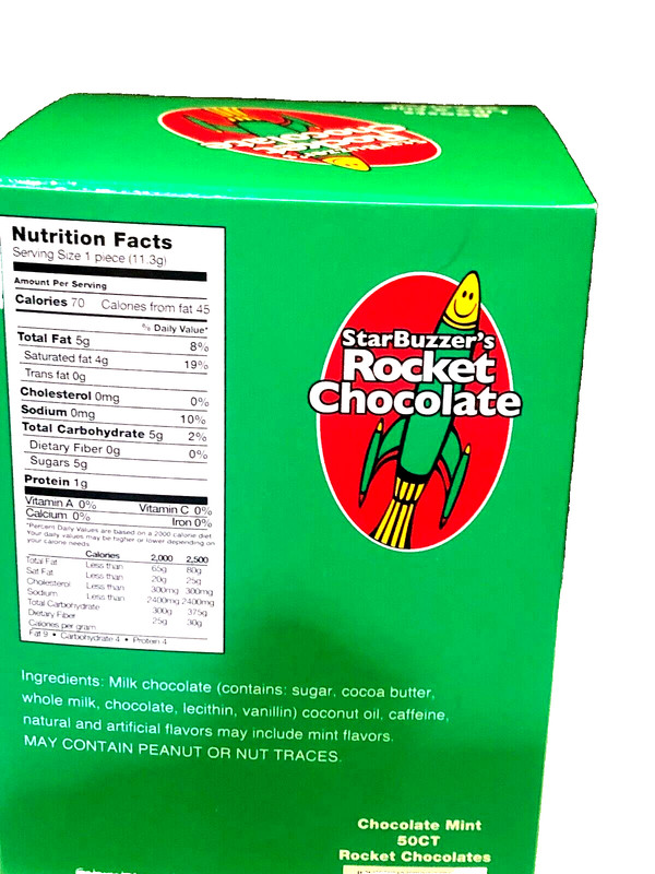 ROCKET CHOCOLATE CAFFEINE ENERGY 100 CT. CANDYMINT/FREE SHIP/FREE SURPRISE GIFT gallery