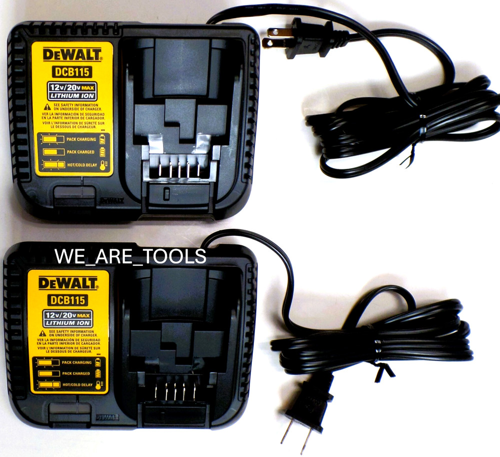 (2) Dewalt RAPID DCB115 12-20V MAX FAST Battery Chargers 20 volt