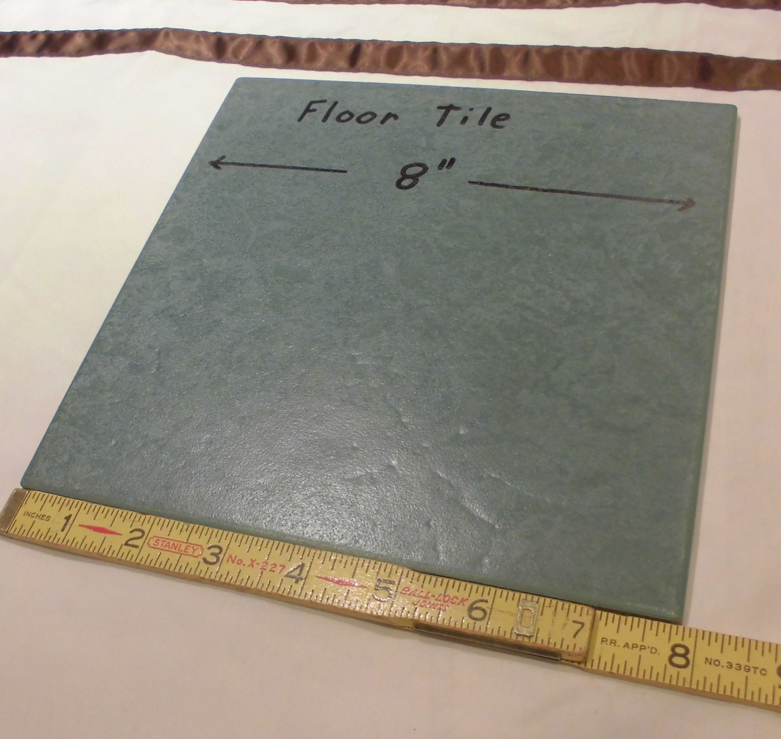 1 pc. *Green-Blue-Sage* Ceramic / Porcelain Floor Tile 8" X 8" rough textured gallery