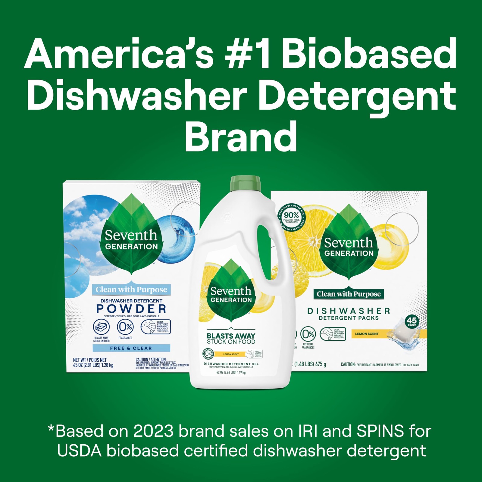 Seventh Generation Dishwasher Detergent Gel Liquid Soap Lemon Scent Dish gallery