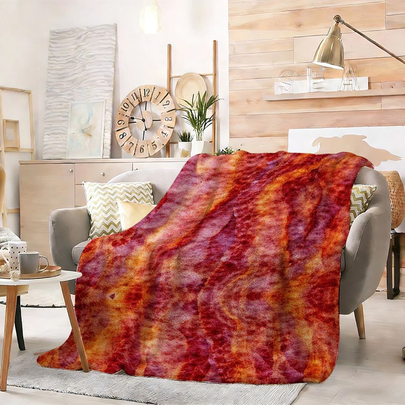 Abstract Red and Orange Pattern Flannel Blanket Soft Cozy Tapestry Napping Use gallery