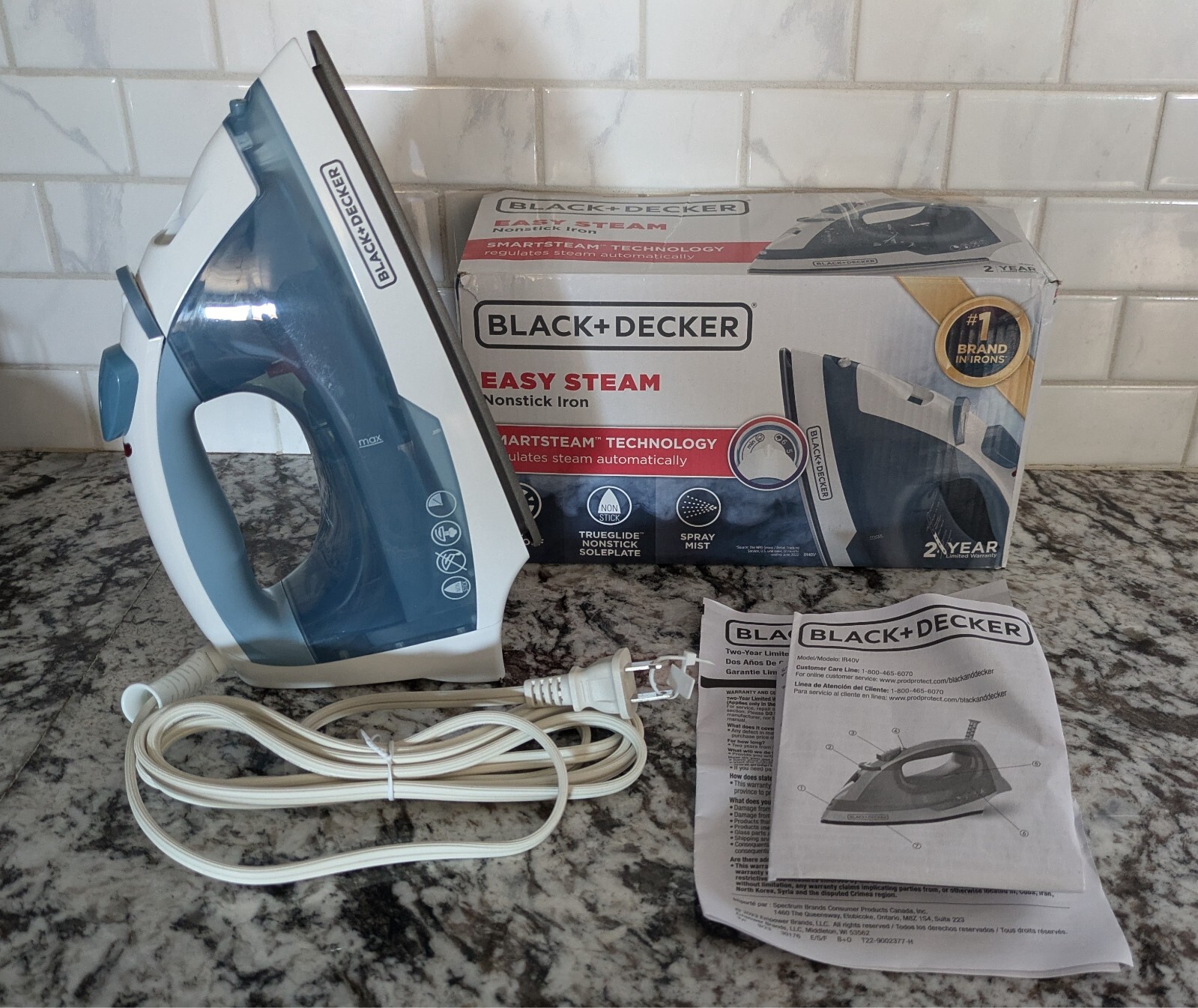 BLACK+DECKER Easy Steam Nonstick Iron, IR40V, New gallery