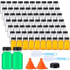 36 Pack 5 oz Plastic Juice Bottles Bulk with Lids Reusable Transparent Clear …