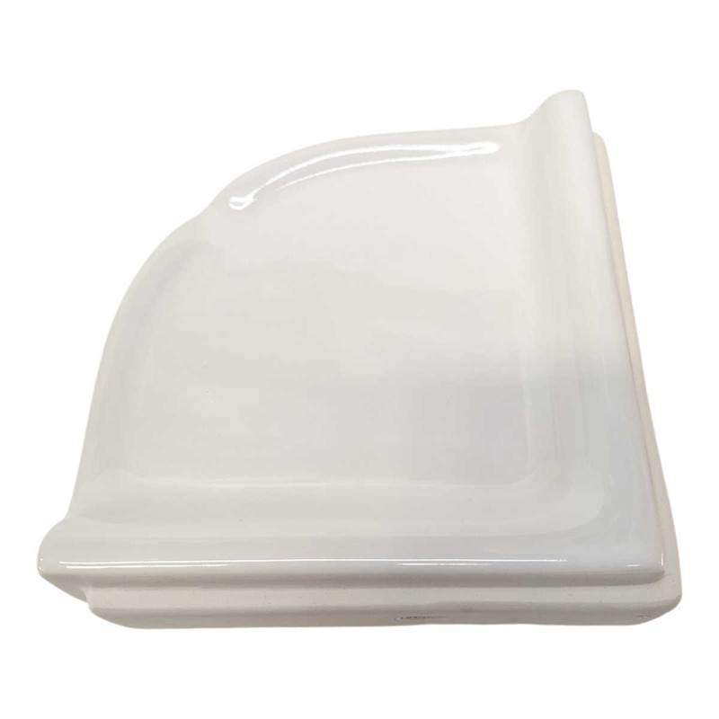 SereneDrains Round Small Ceramic Corner Shelf for Shower Bathroom Wall Tile gallery