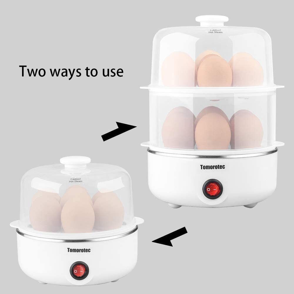 Egg Cooker 2-Tier Large 14 Egg Capacity Rapid Egg Maker Auto Off Hard Boiled Egg gallery