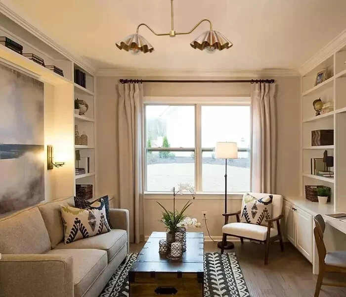 2 Light Elegant Ceiling Flushmount light Pendant Mid Century Modern Raw Brass gallery