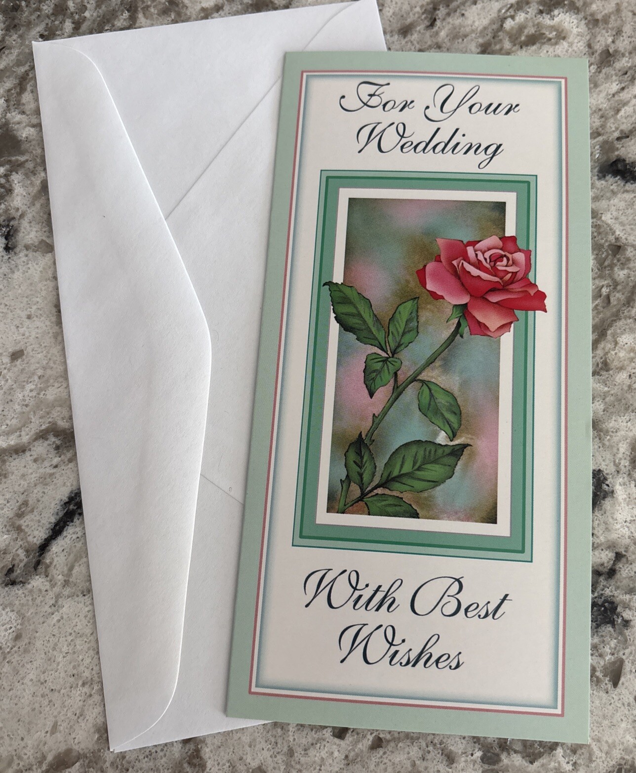 For Your Wedding Money Gift Card Holder Stemmed Rose Stockwell Greeting Card gallery