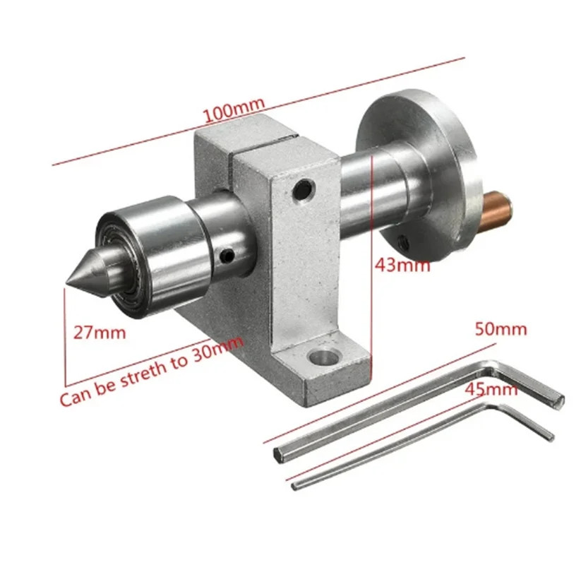 Adjustable Double Bearing Live Centre Metal Revolving DIY For Mini Lathe Machine gallery