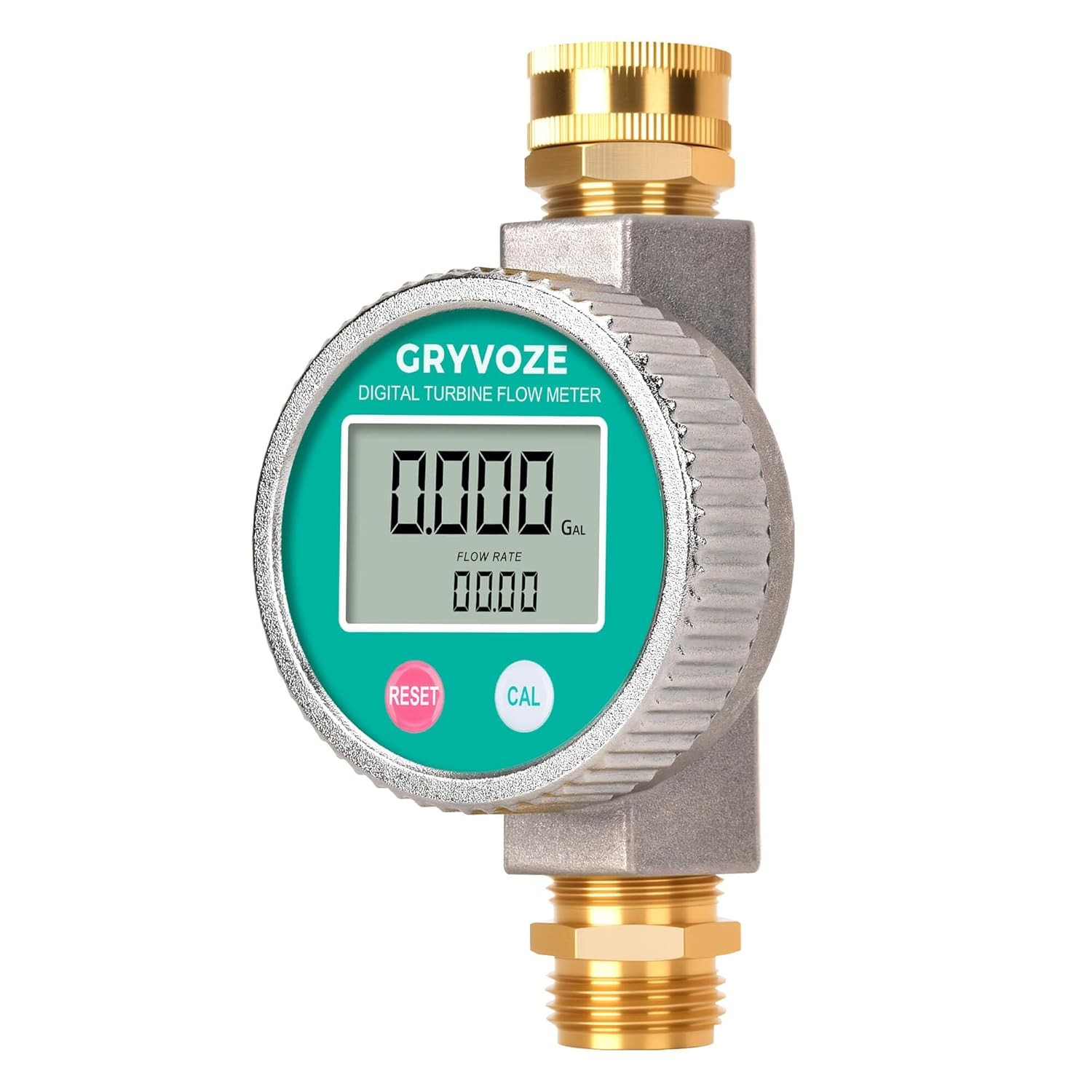 Metal Water Flow Meter 3 4 GHT for Garden Hose with Brass Thread gallery