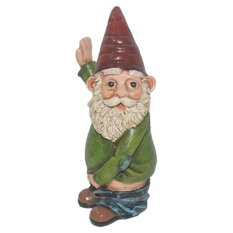 Creative Urinating Gnome Statue Resin Crafts White Bearded Old Man Dwarf Sculptu gallery