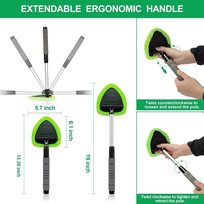 Windshield Cleaning Tool Kit Car Window Glass Wiper Cleaner Brush Pad Extendable gallery