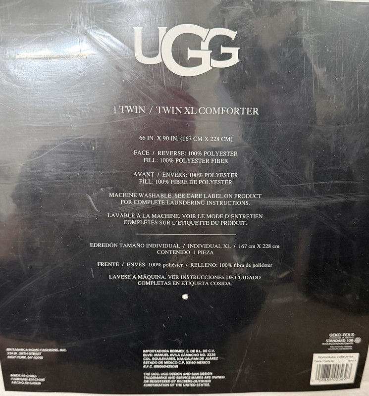 UGG Devon Down Alternative Twin/Twin XL Comforter in White 66" x 90" NEW! gallery