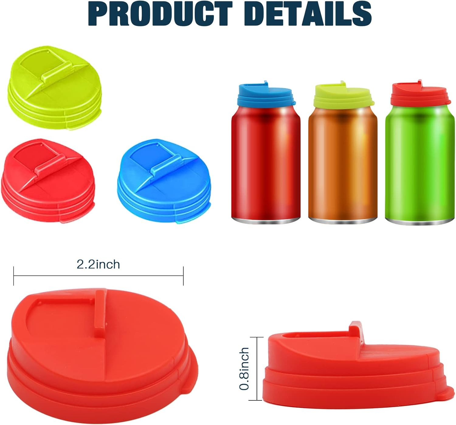 6 PCS Soda Can Lids Can Covers, Bottle Caps, Spill-proof Soda Pop Tops for Bever gallery