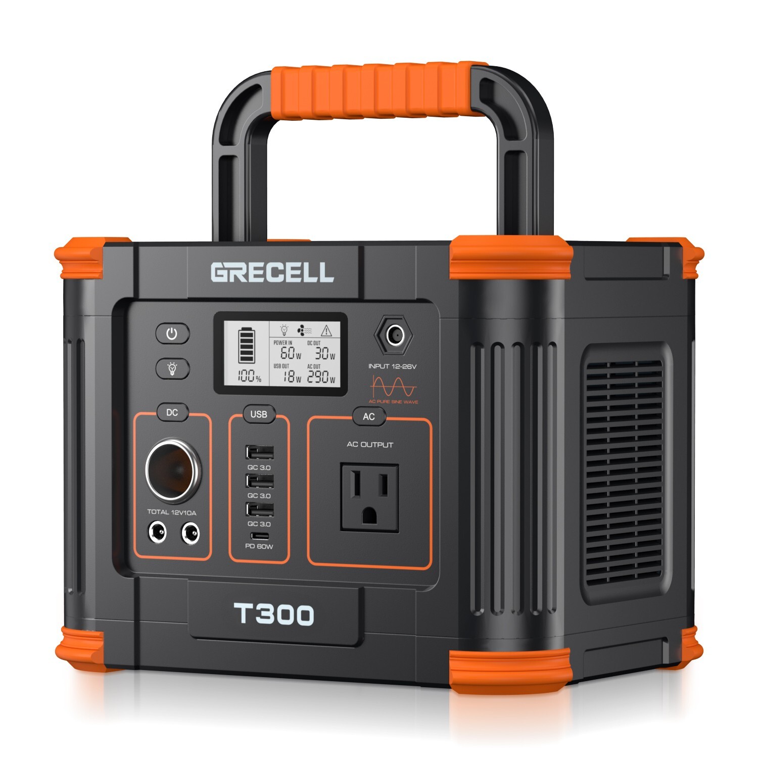 GRECELL 300W Portable Power Station Solar Generator Backup Battery RV Camping gallery