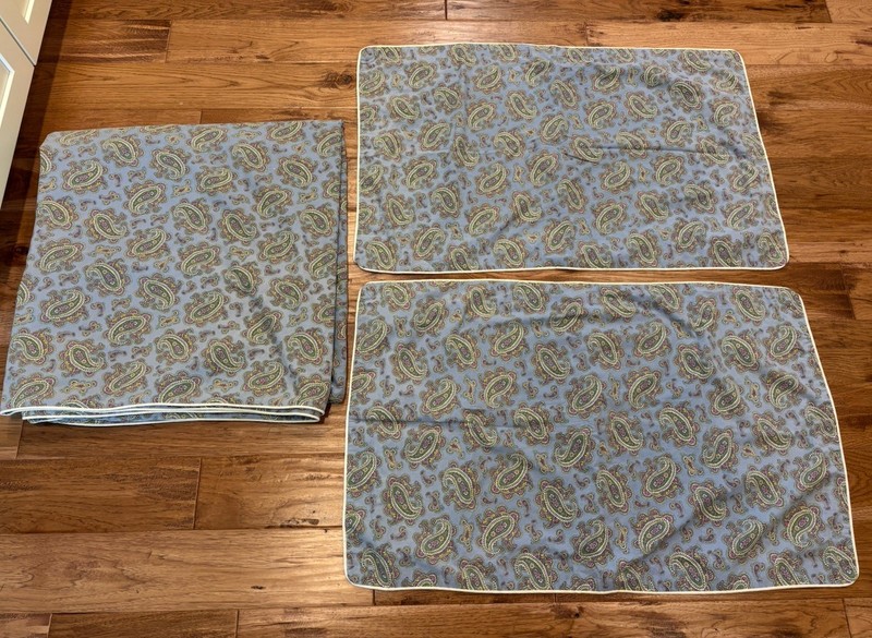 RALPH LAUREN Studio Paisley Oceanside KING Duvet Cover & Shams 100% Cotton ITALY gallery