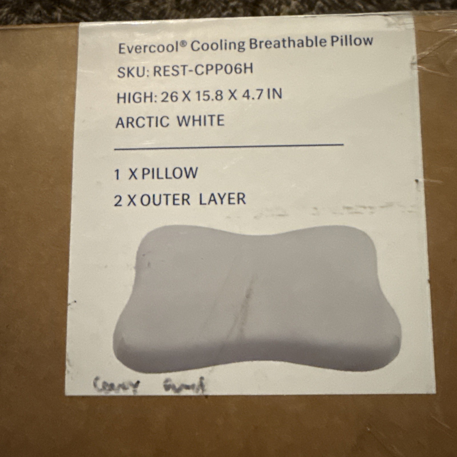 Rest Evercool Cooling Breathable Pillow Arctic White 26x15.8x4in Bed Pillow gallery