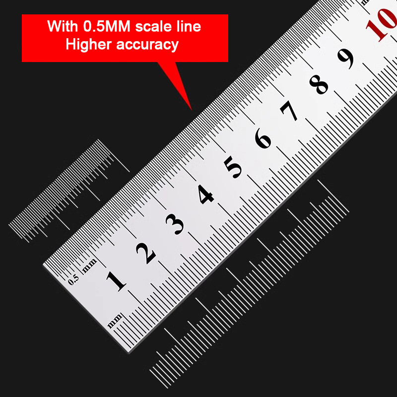 Double Side Metal Ruler Stainless Steel 15cm/20cm/30cm Straight Edge Metal Ruler gallery