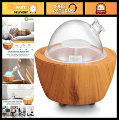 280ml Glass Essential Oil Diffuser – Wood Grain Aroma Humidifier with Auto Shut-