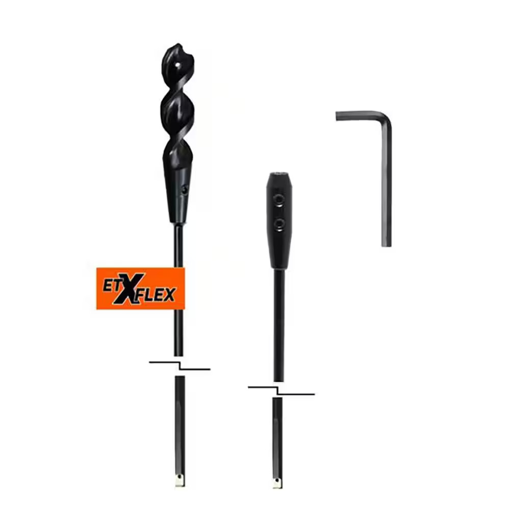 X Flex Dirt Auger Bit and Extension Kit, (3-Piece), 1-In by 54-In Bit and 1/4-In gallery