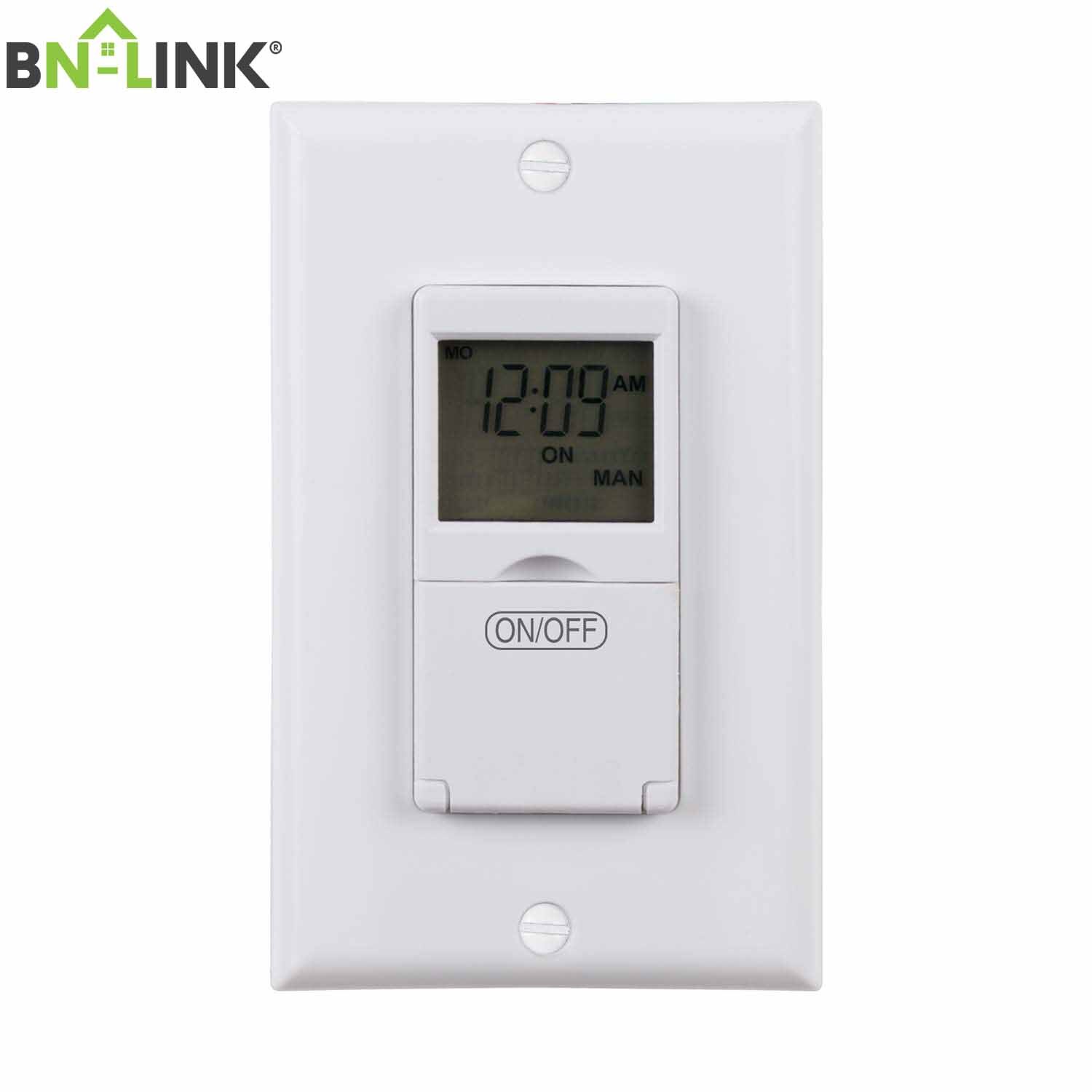 BN-LINK 7 Day Programmable In-Wall Timer Switch Digital for Fans, Lights, Motors gallery