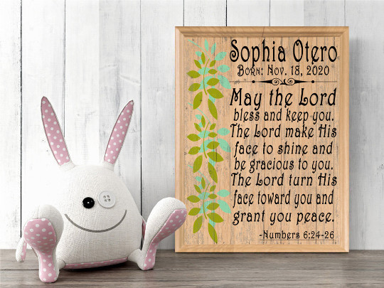 Personalized Nursery Wall Art Custom Newborn Baby Boy or Girl Christian Decor gallery