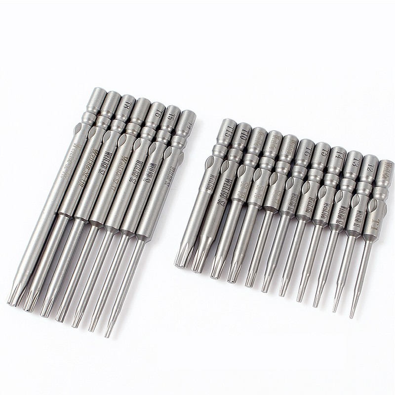 Solid Torx Spanner T1-T15 Round Shank 4mm Magnetic Torx Screwdriver Bits S2 Bit gallery