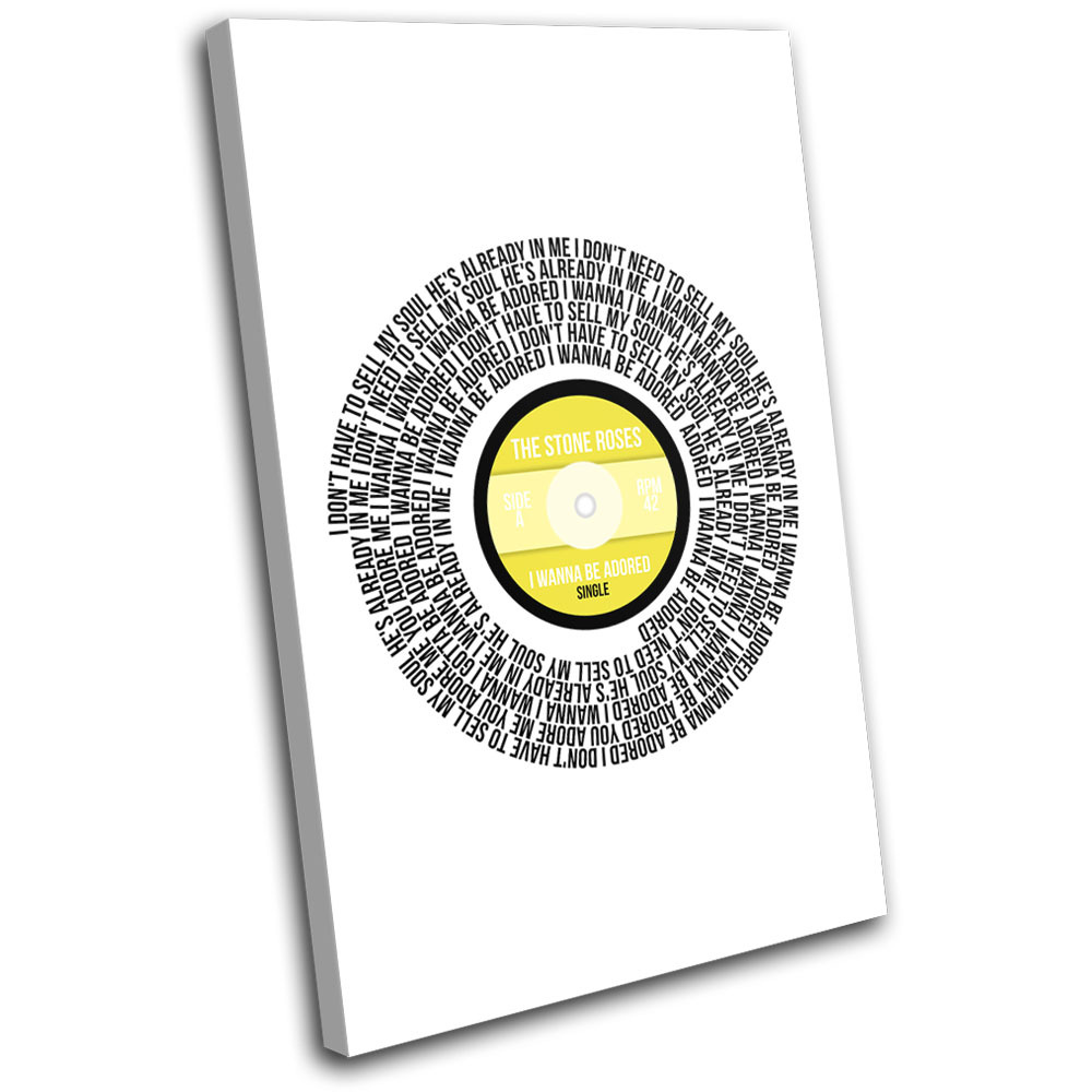 The Stone Roses Adored Lyrics Record Vinyl Song Canvas Wall Art Picture Print gallery