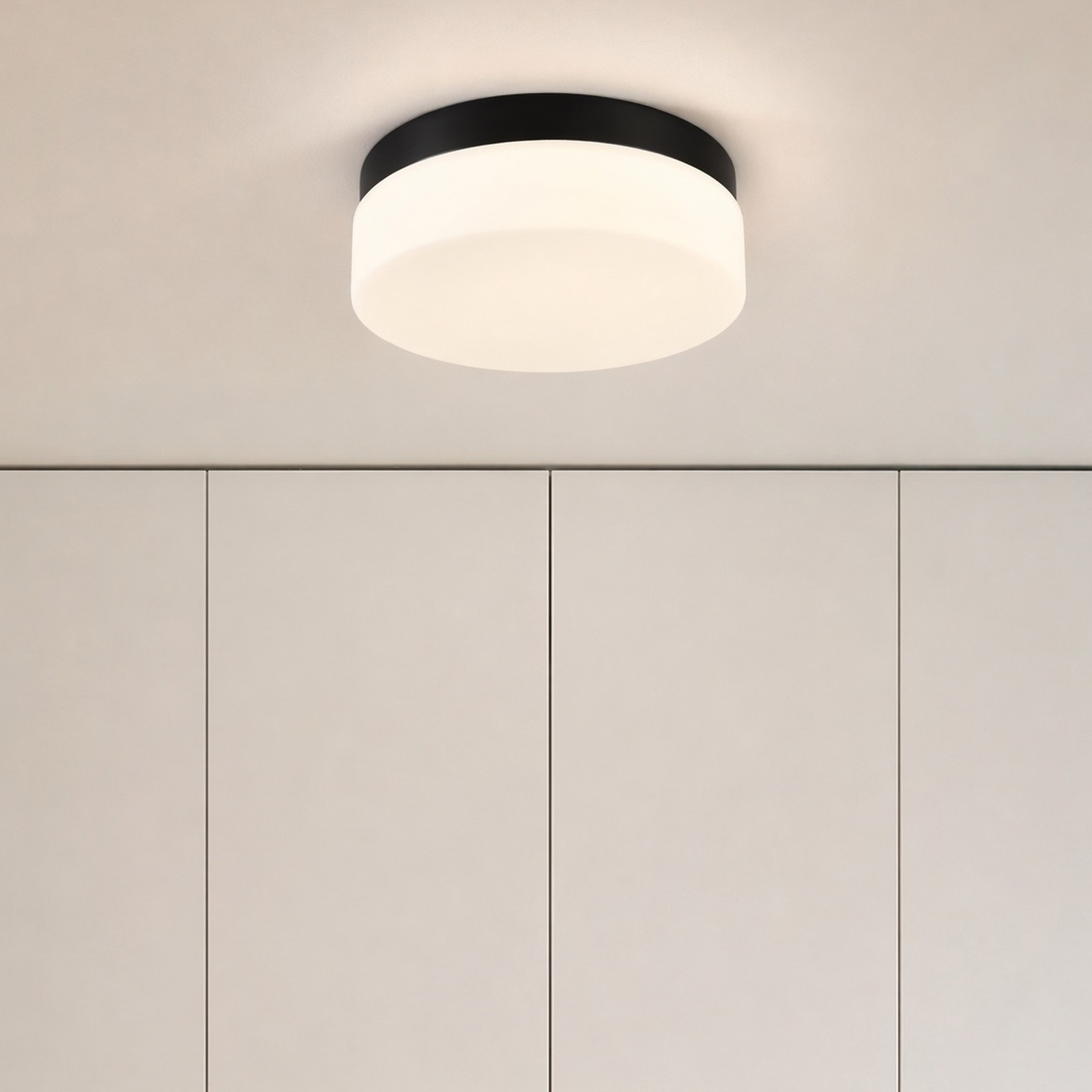 12 in Modern Black 24W 5CCT Dimmable LED Ceiling Light Glass Flush Mount Fixture gallery