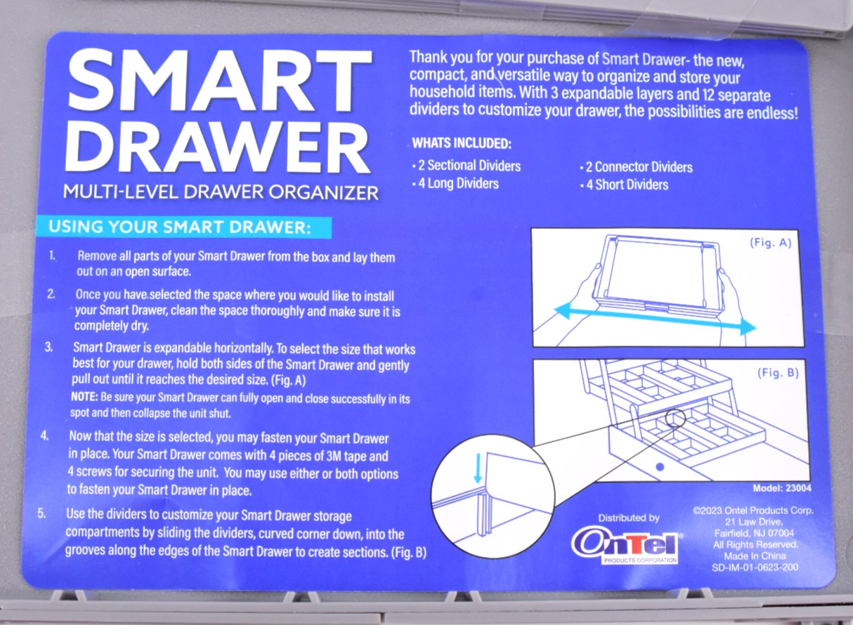 Smart Drawer 3X Multi-Level Drawer Organizer Cosmetics Jewelry Office Open Pkg gallery
