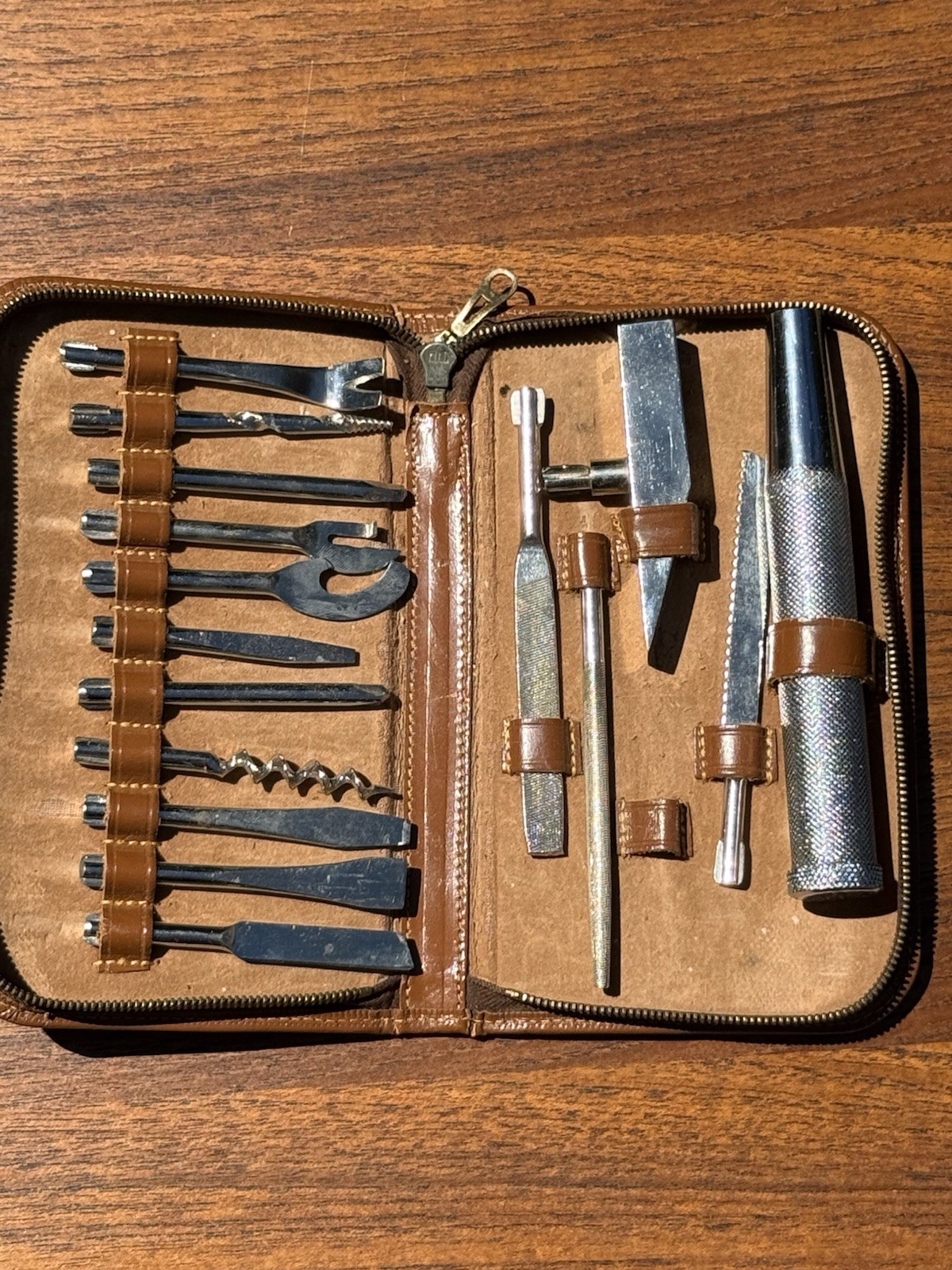 A.P.P. Leather Vintage Bonsa Tool Kit Solingen Germany Original Leather Case gallery