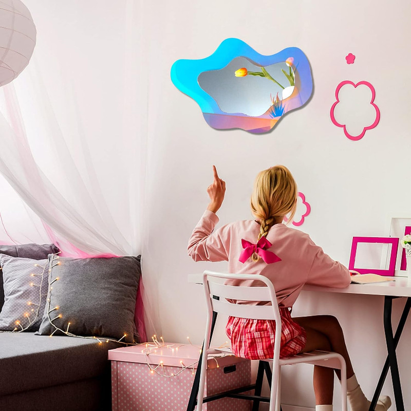 Irregular Wall Mirror Wavy Acrylic Rainbow Mirror Room Decor Aesthetic Mirrors A gallery